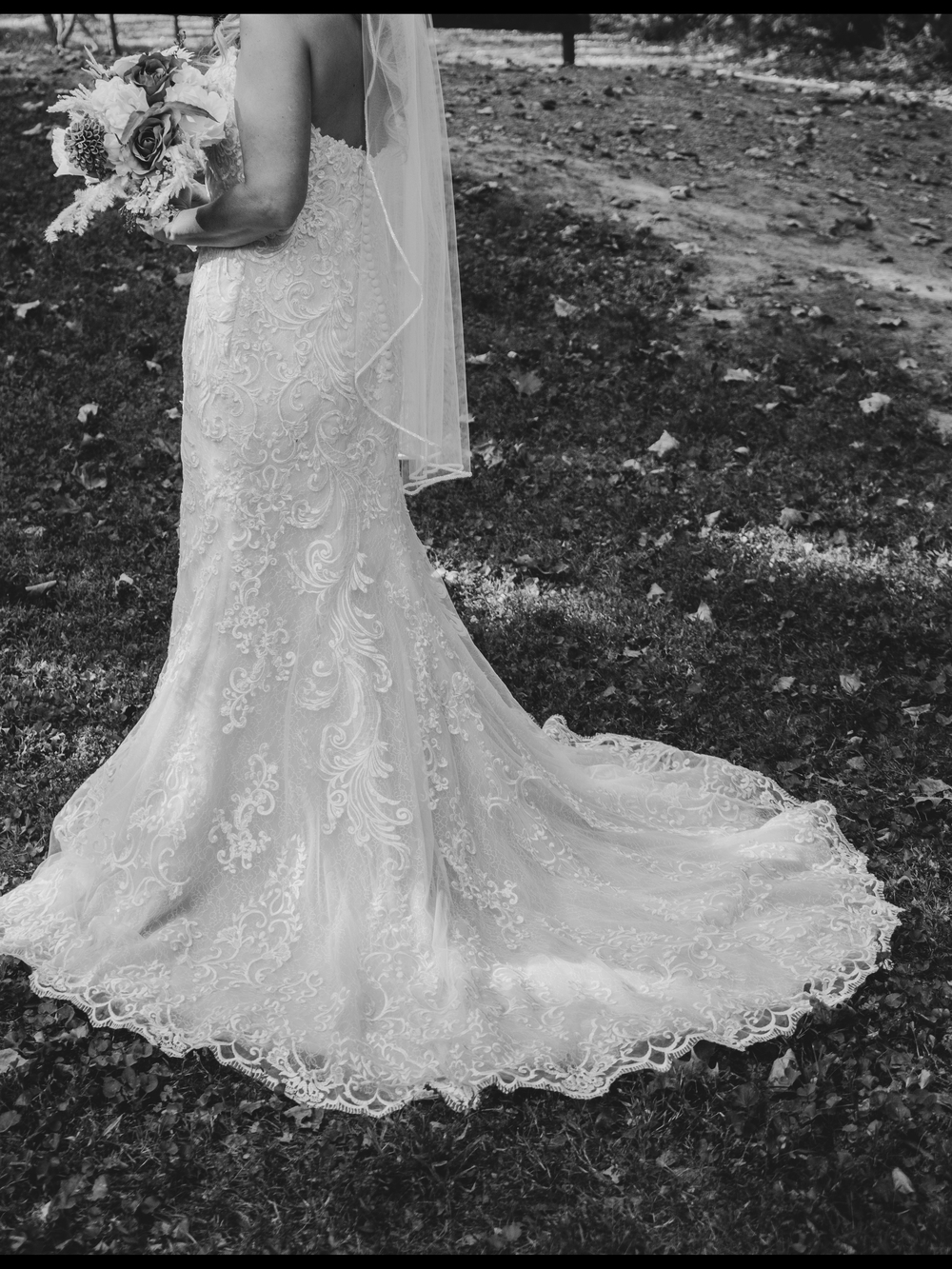 Lace Mermaid Wedding Dress in White